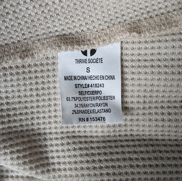 CycleBar Thrive Societe Waffle Knit Open Front Hooded Pullover - Picture 7 of 9